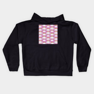 Cat eating donuts pattern Kids Hoodie